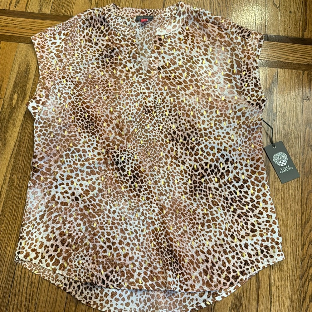 COPY - Vince Camuto Women's Split Neck Short Sleeve Blouse